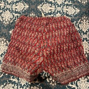 Free People Red Floral High Waist Women’s Shorts